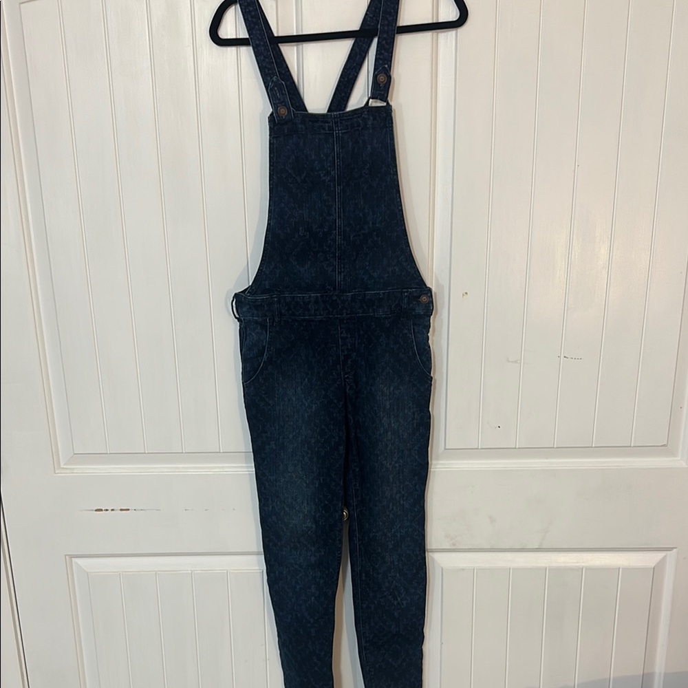 Hollister Dark Blue Women's Jeans Overalls with Aztec Design